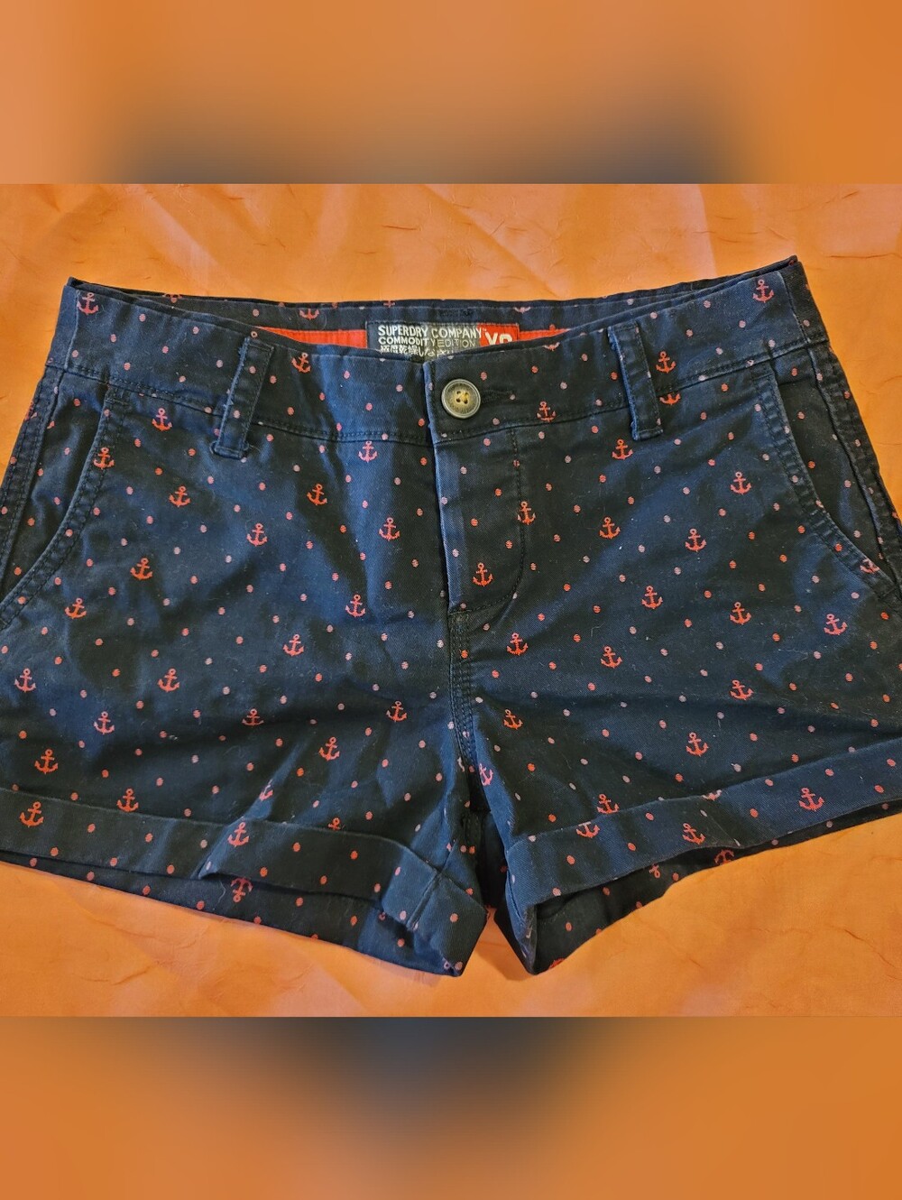 Superdry Navy Anchor & Dot Print Shorts